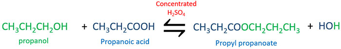 propanoic acid and propanol reaction
